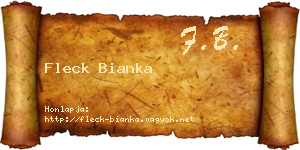 Fleck Bianka névjegykártya